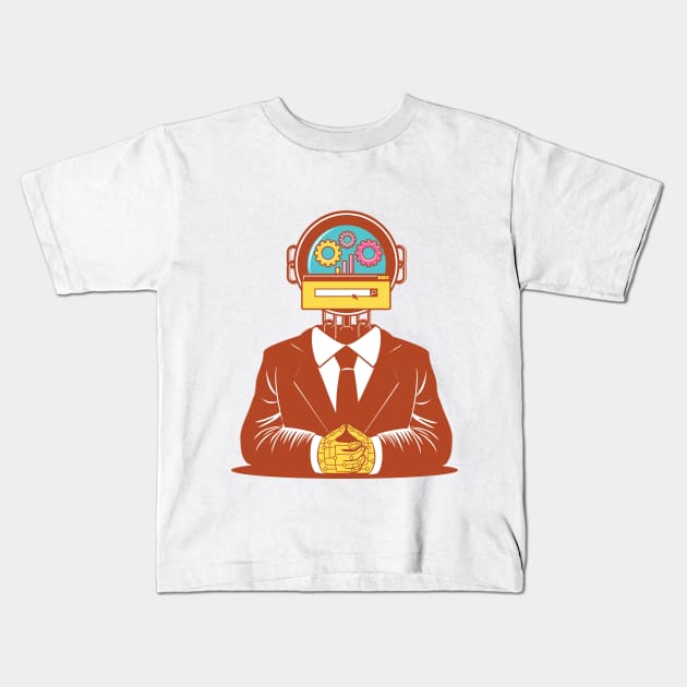 Robot with Intelligence Kids T-Shirt by designat1892